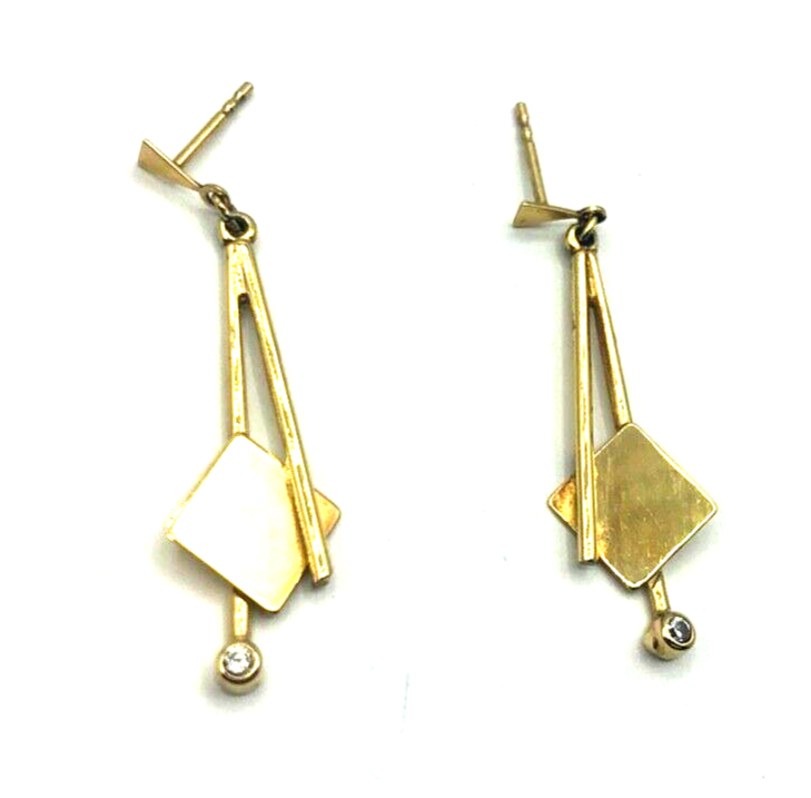 333 Gold 8 K Ohrringe Ohrhänger modern Design ohne Schrauben geprüft Echtgold5