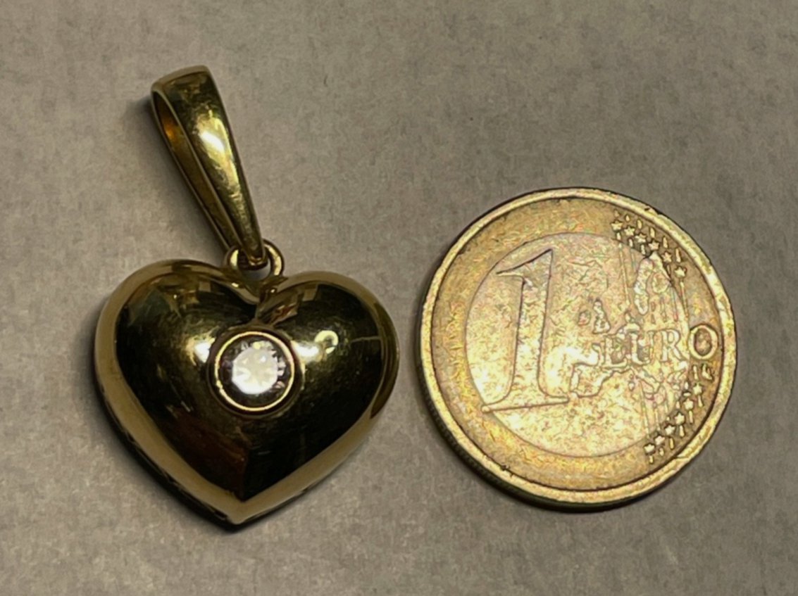 PL Pierre Lang Anhänger großes Herz + Swarovski vergoldet sehr gepflegt L 33 mm4