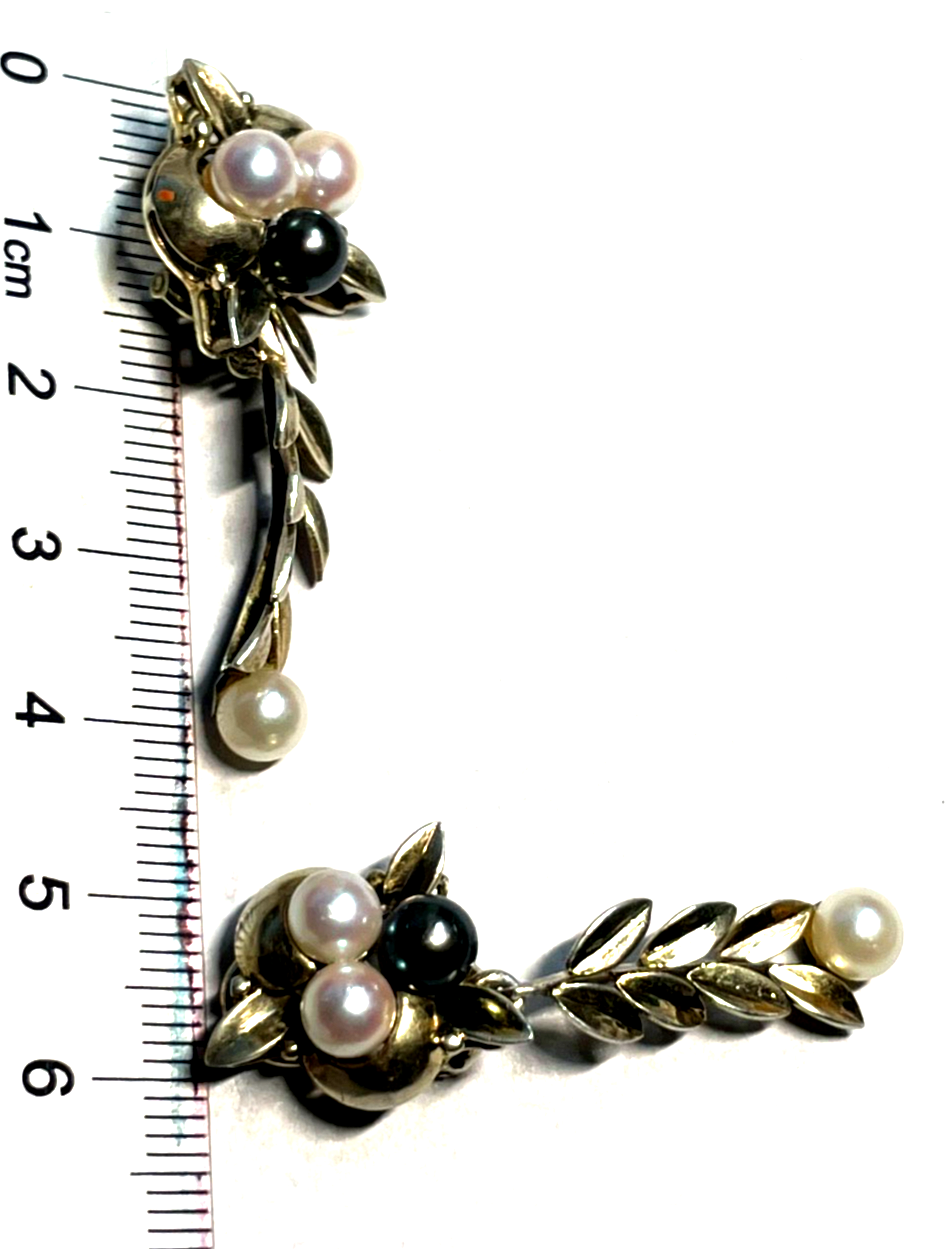 Stattlich elegante 925 Silber vergoldete Ohrringe Ohrclips Clips 8x Akoya Perle1