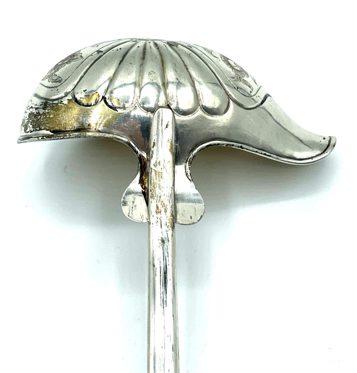 Antik  Biedermeier Silber 1 Vorleger Kelle alte Punzen L 38 cm teilvergoldet7