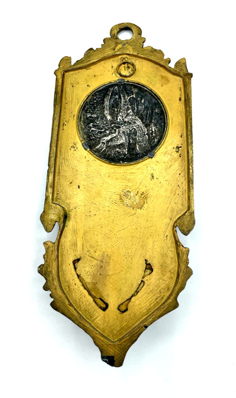Antik Weihwasserkessel für Wand um 1880 Lourdes Pilger Souvenir Historismus7