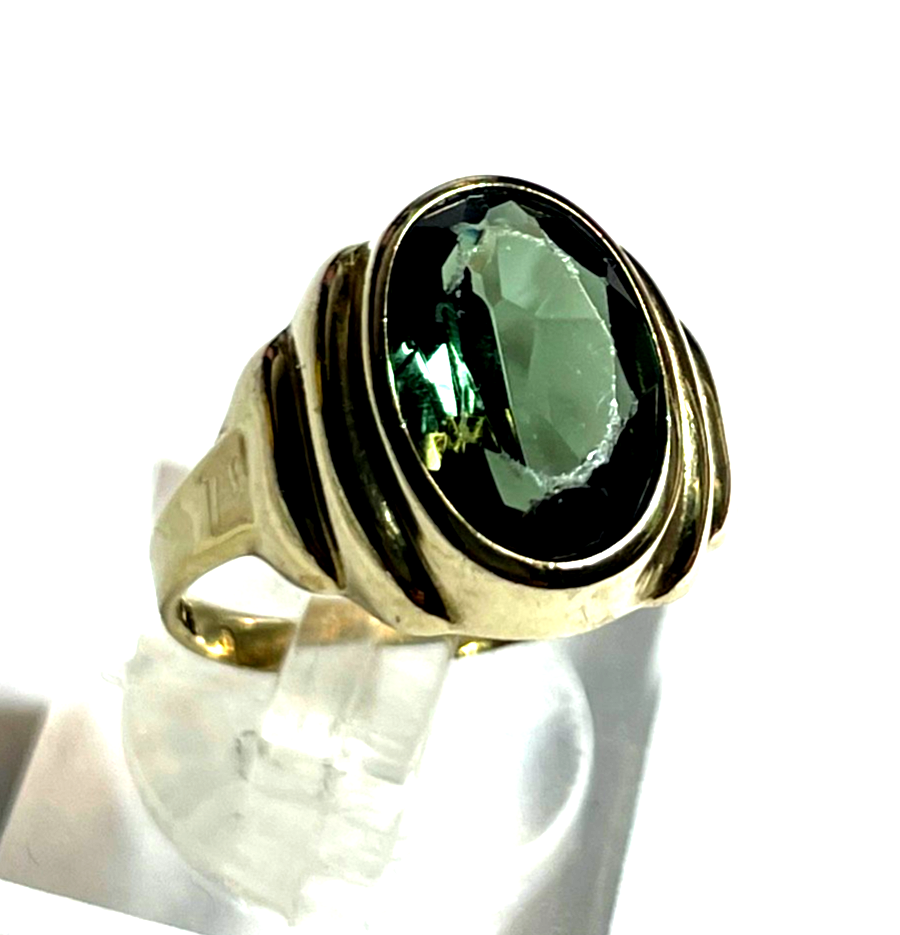 Vintage Design 333 Gold 8 K Ring Turmalin Ø 17 mm RG 54 Juwelier gebraucht1