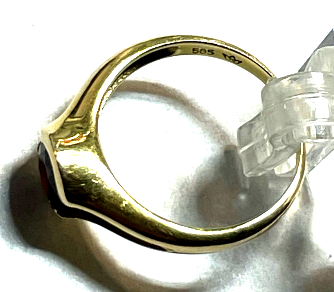 14 K 585 Gold massiver Ring mit Granat Juwelier Ø 18,5 mm RG 58 gepflegt7