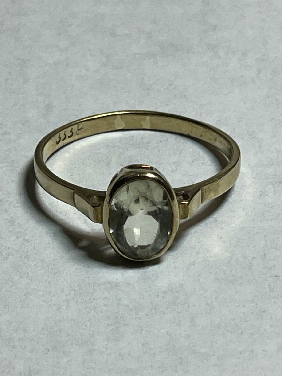 Vintage Design 333 Gold 8 K Ring Turmalin Ø 17 mm RG 54 Juwelier gebraucht2