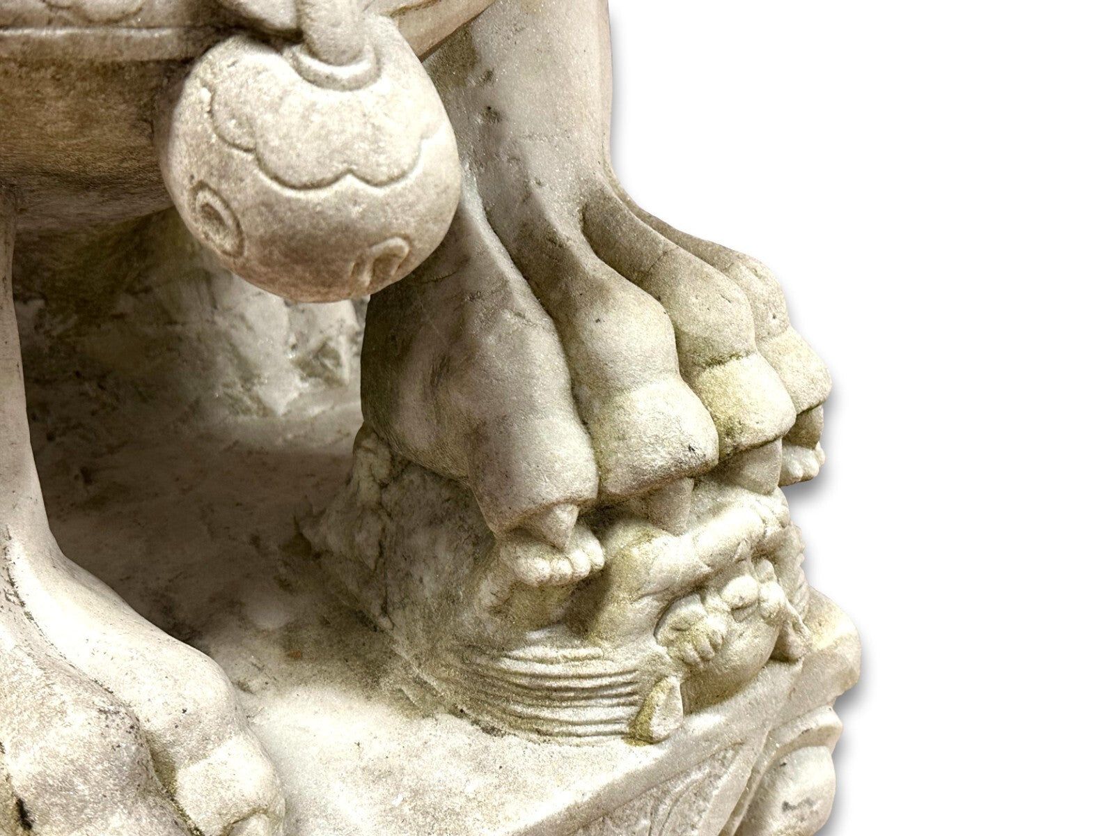 Paar Wächterlöwen - Foo-Hunde Skulptur - China 20. Jhd - weißer Marmor12