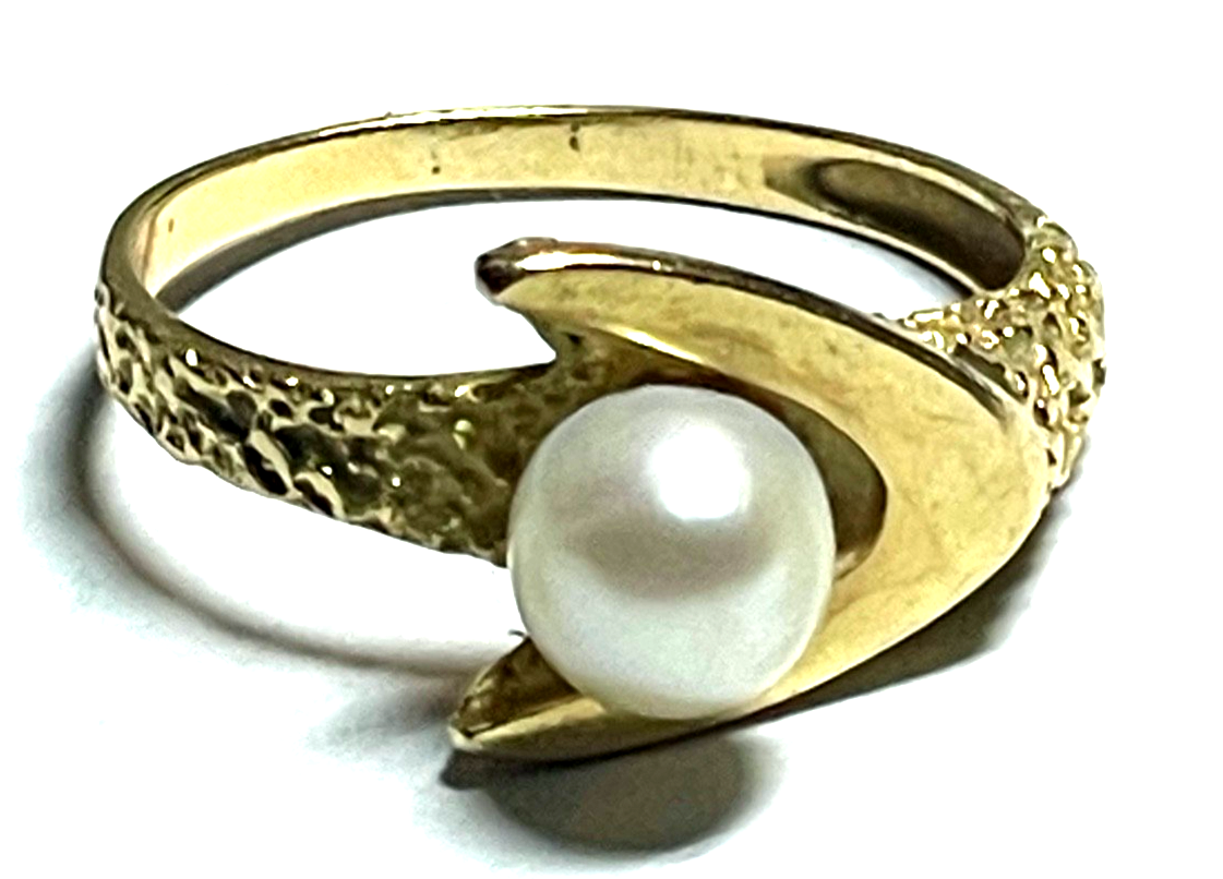 Solider 750 Gold 18 K Ring 17,5 mm RG 55 Akoya Perle elegantes Design Juwelier6