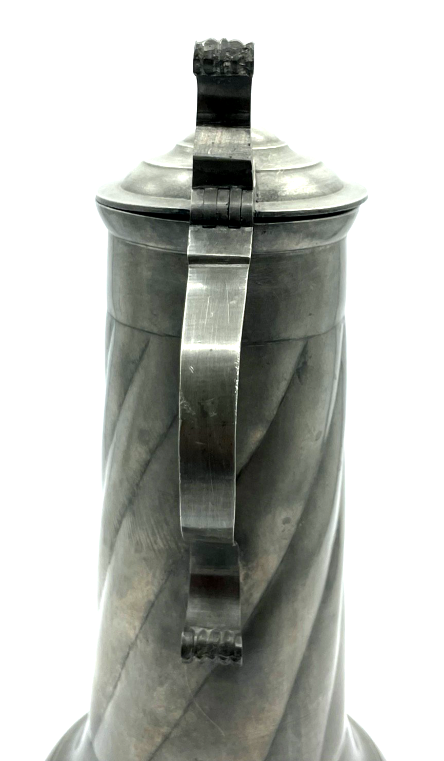 Antik Zinn Deckel Kanne Deckelkrug Zinnstitze Schank Krug sehr gepflegt H 30 cm6