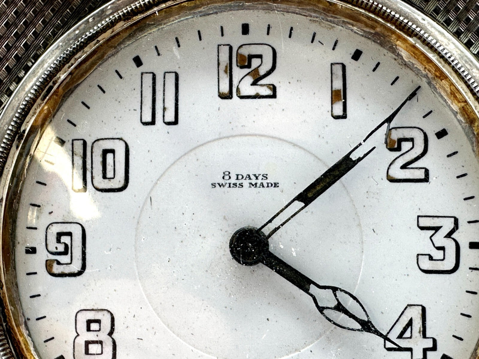 Octava Watch Reise-Uhr - 8 Tage Werk - Sterling Silber Silver Etui - um 19203