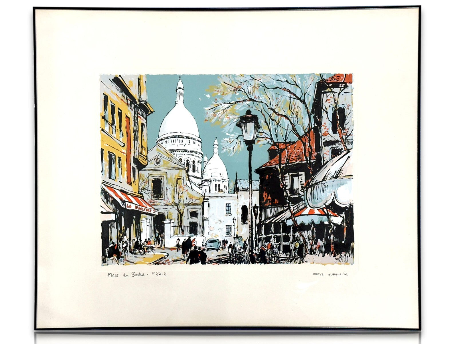 Ortiz Alfau 1935-2000 - Farbserigraphie - Paris 'Place dz Tertre' - 19730