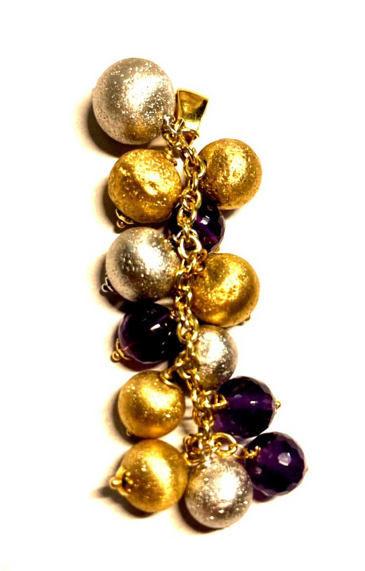 585 Gold 14 K stattlicher Anhänger Bicolor mit Amethyst Juwelier Qualität Unikat2