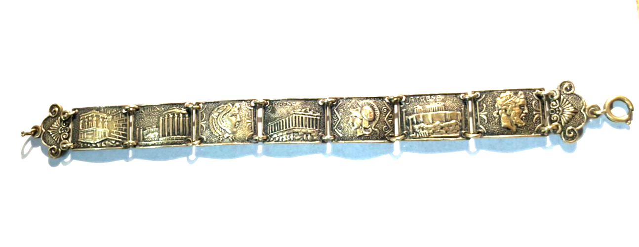 Antik Armband Reise Souvenir Andenken Griechenland Tempel Götter etc. L 19 cm0