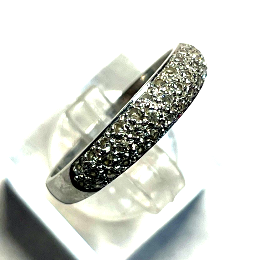 585 Gold 14 K Weißgold Ring Brillanten Halbkuppel Ø 17,8 mm RG 56 Juwelier4