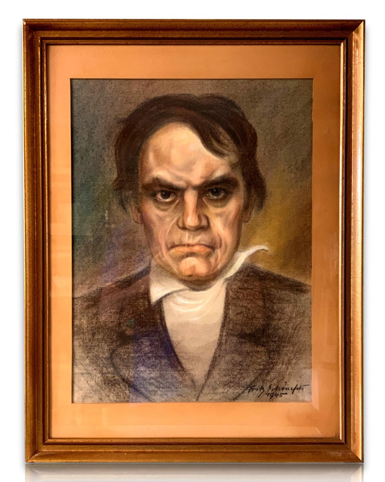 Fritz Schönefeld 1945 - Ludwig van Beethoven - Porträt - Mischtechnik - gerahmt0