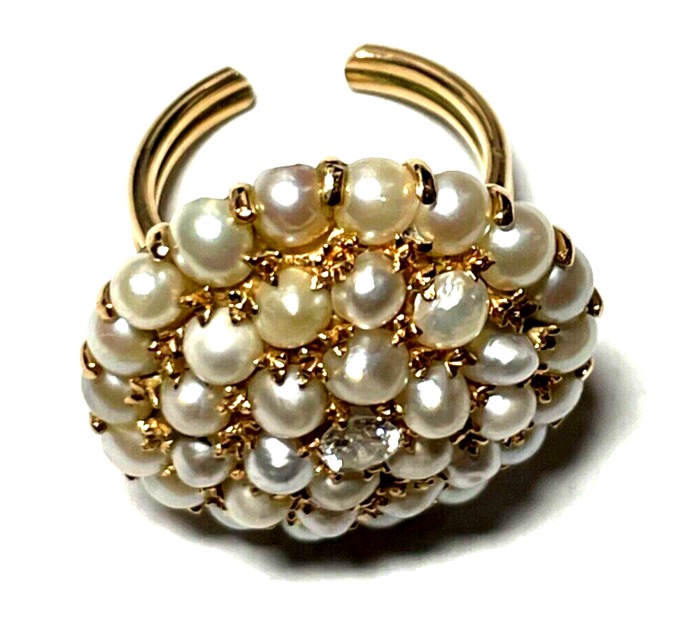 750 Gold 18 K Ring Perlen Brillant 0,25 ct offene Schiene Anfertigung Juwelier4