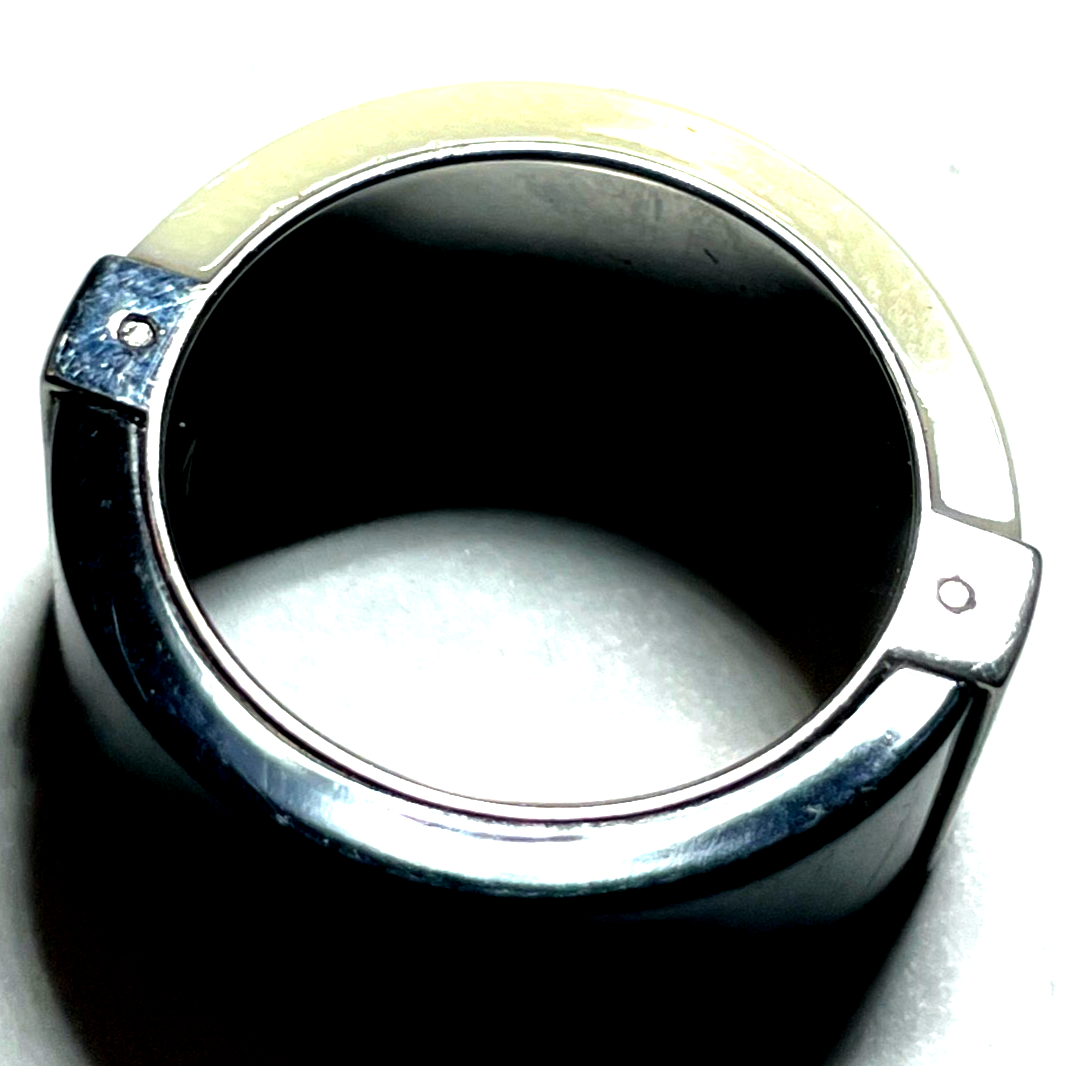 Michael Kors Steel Ring mit Schwarz/Elfenbein farbigem Einsatz RG 53 Ø 17 mm8