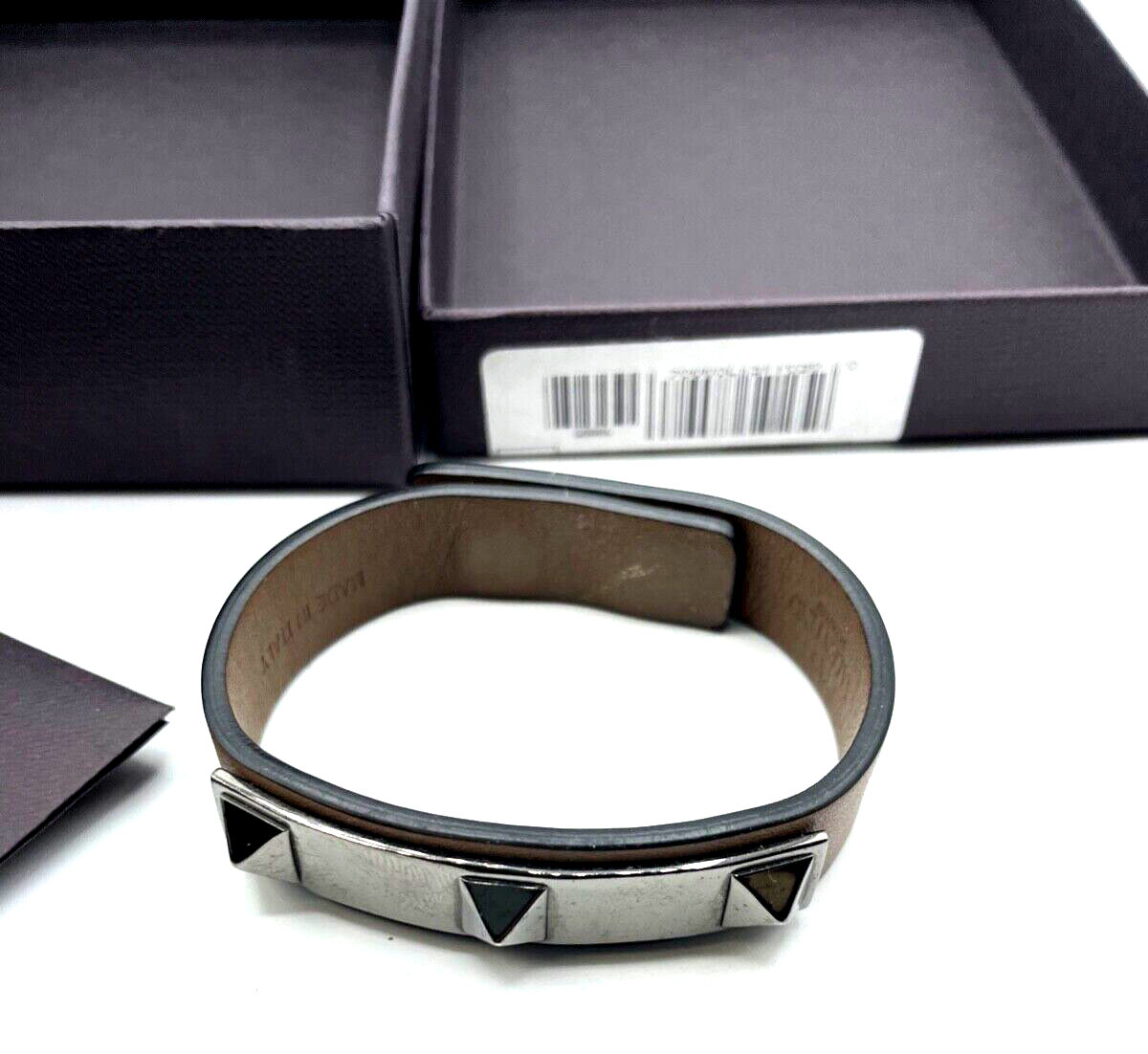 Valentino Garavani Lederarmband Ruthenium Nieten Rockstud neuw. + orig. Box6