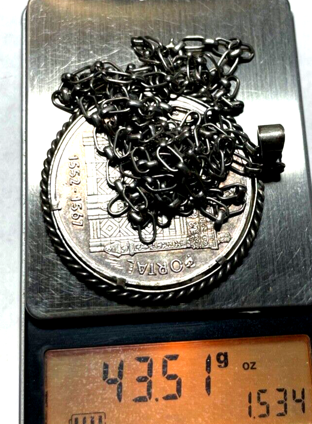 Münzanhänger Silber Göppingen Stauferstadt + 84 cm 835 Silber Gliederkette 43,517