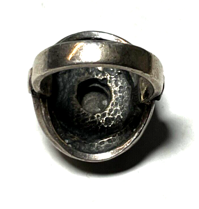 Solider 925 Silber Ring Onyx Cabochon vintage Handarbeit RG 53 Ø 16,8 mm Ethno6