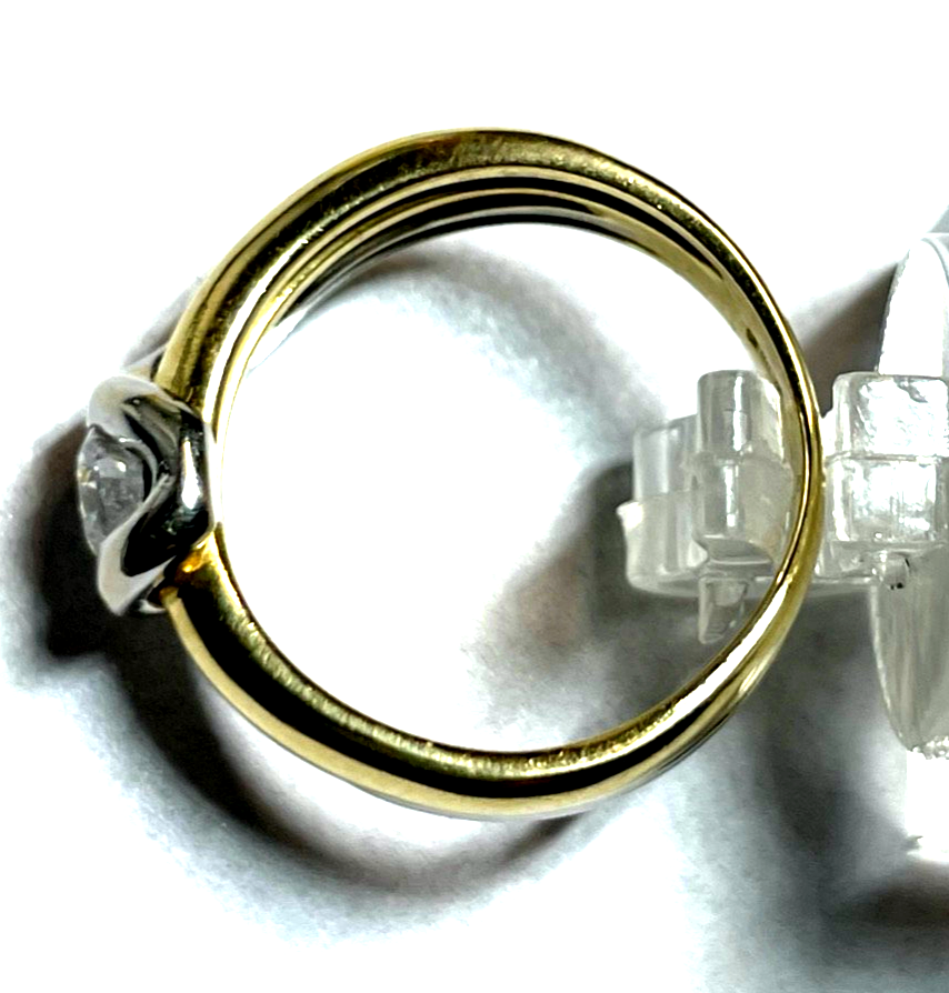 750 Gold 18 K Ring Solitär Brillant 0,5ct bicolor solide Juwelier Qualität RG 546