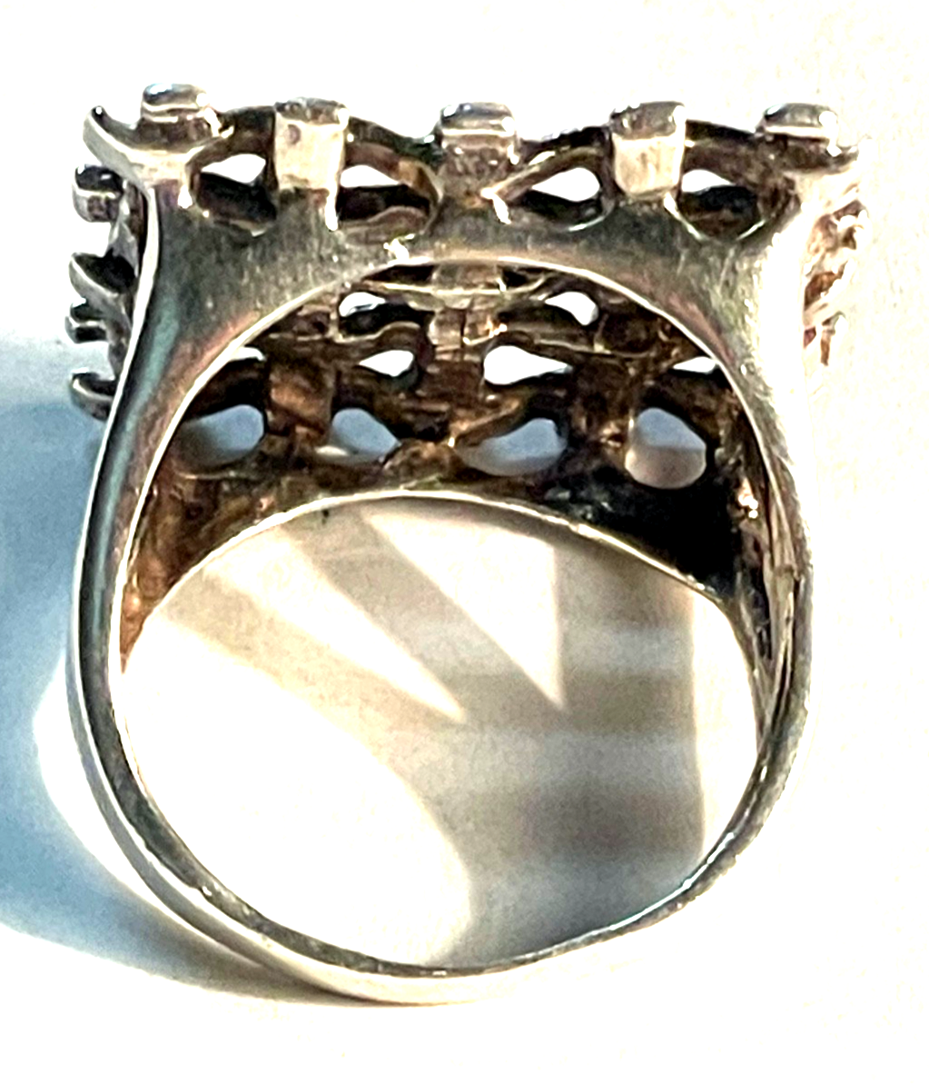 Aparter gr. Design 925 Silber Ring Flechtmuster Ø 18,8 RG 59 gepflegt Juwelier6
