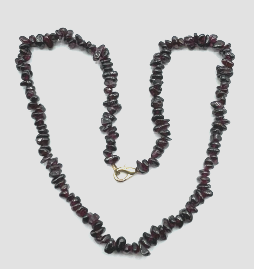 Solide Granat Kette polierte Splitterkette L 45 cm lang B ca. 8 mm sehr gepflegt4