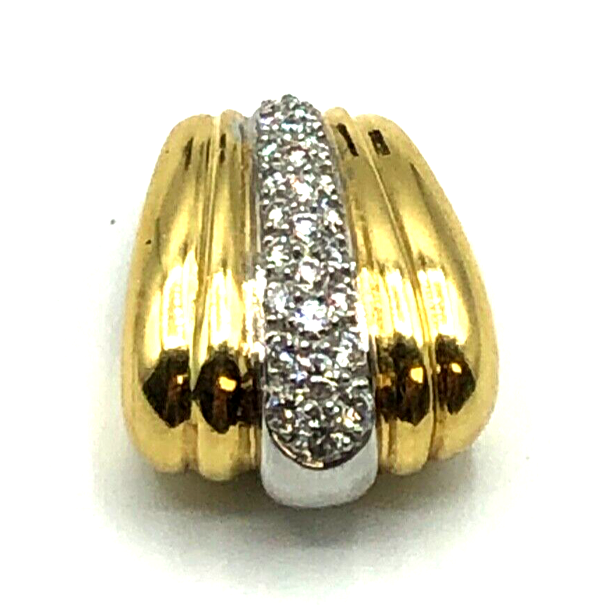 Massiv 750 Gold 18 K Gold Gleiter Schieber Anhänger 0,4 Brillant Juwelier Unikat5