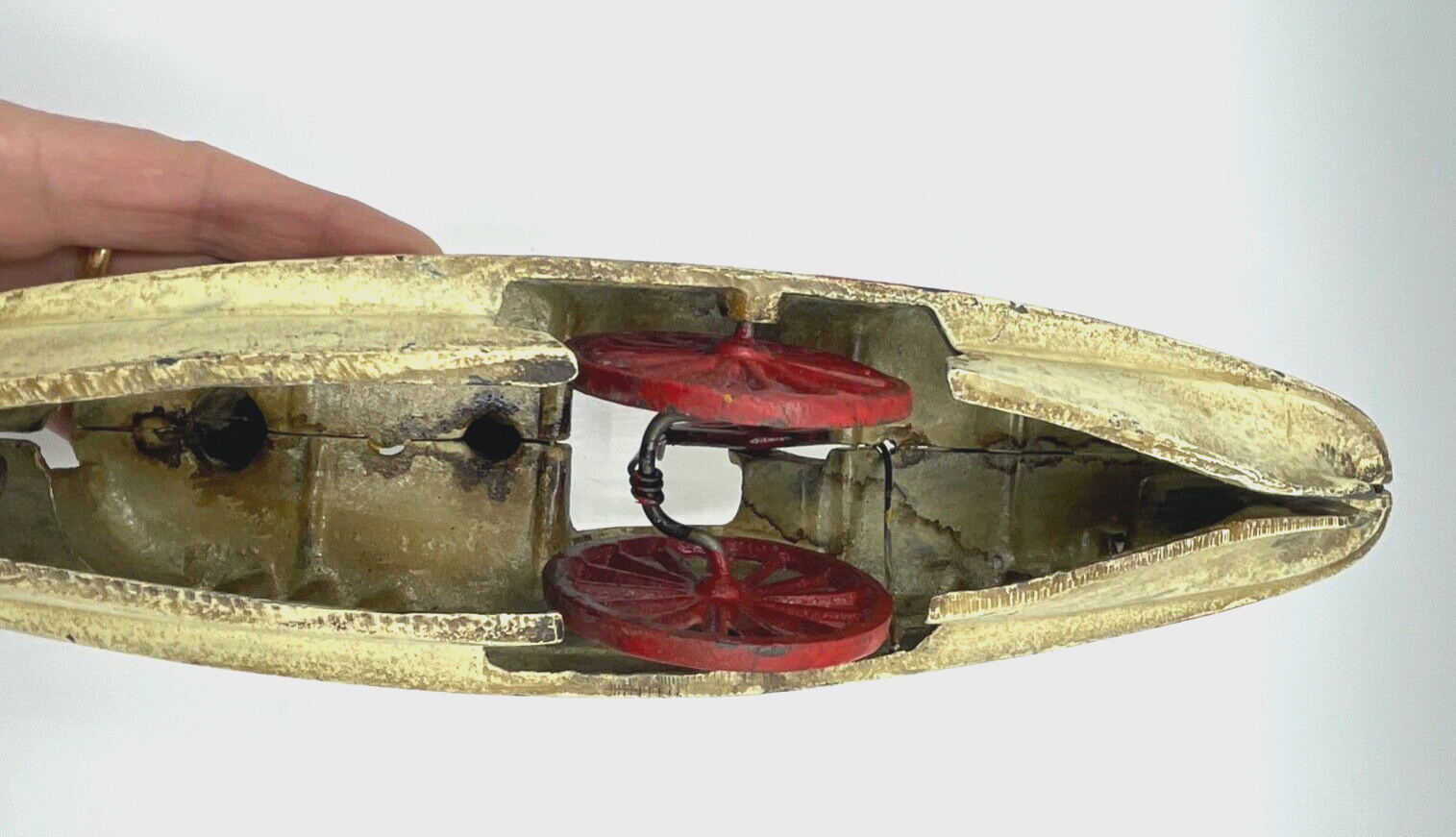 Orig. antik Gusseisen Spielzeug Seitenrad-Dampfer Raddampfer City of New York12