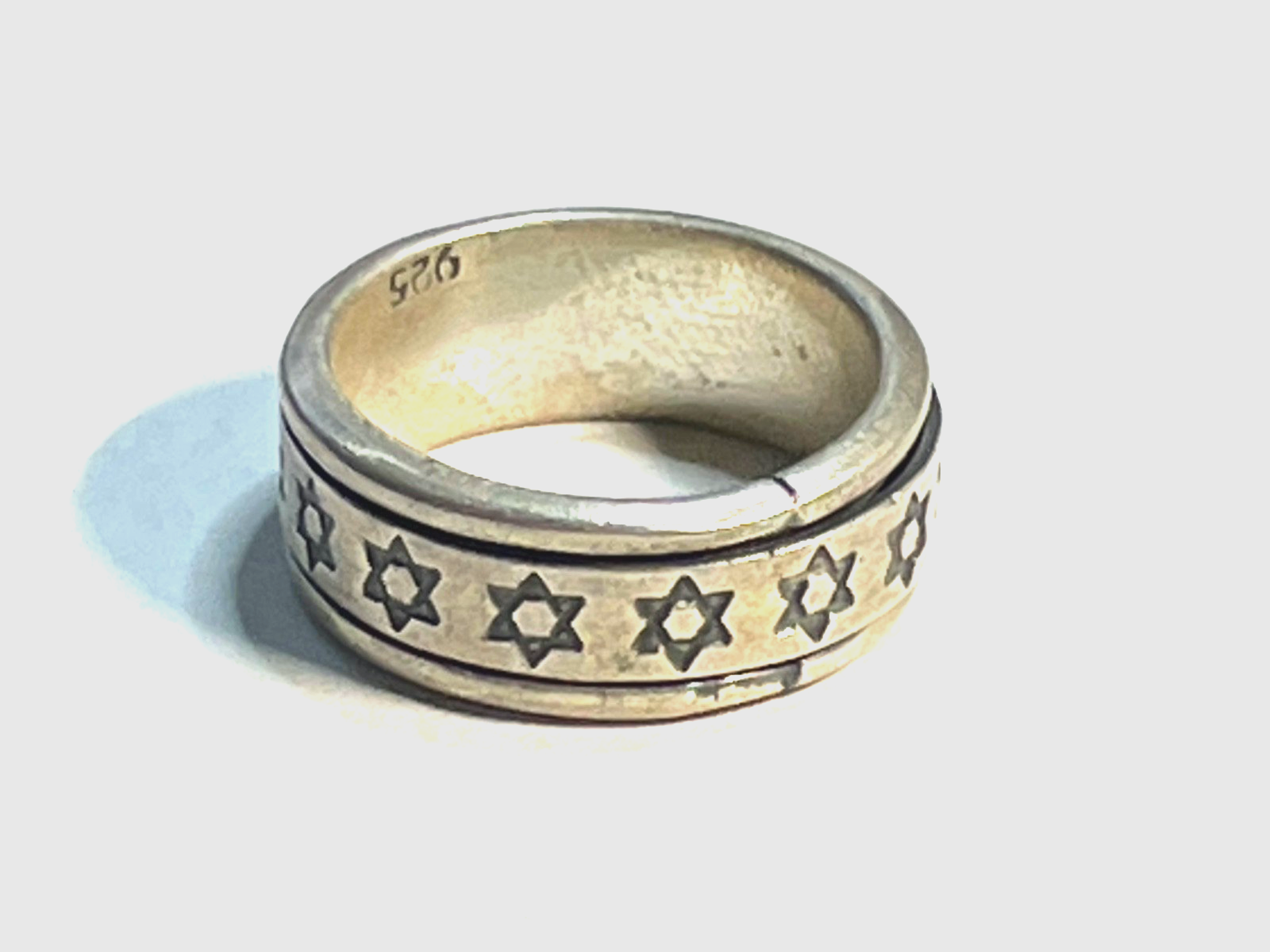 Unisex solider 925 Silber Ring Davidstern  Ø 16 mm RG 50 Handarbeit Hexagramm4