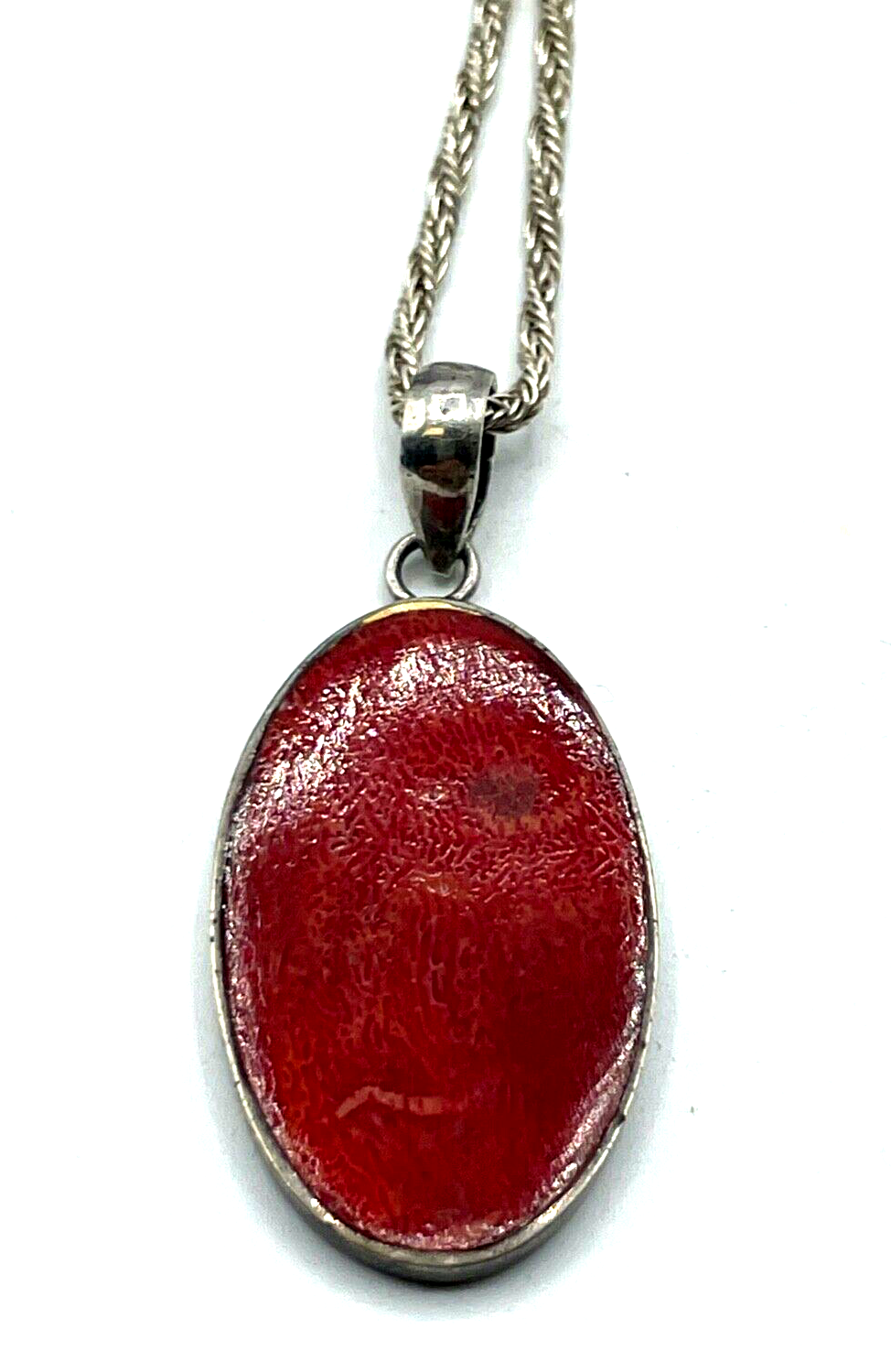 FBM 925 Silber Kordelkette Kette + Anhänger Lebensbaum Koralle L 51 cm + 43 mm5