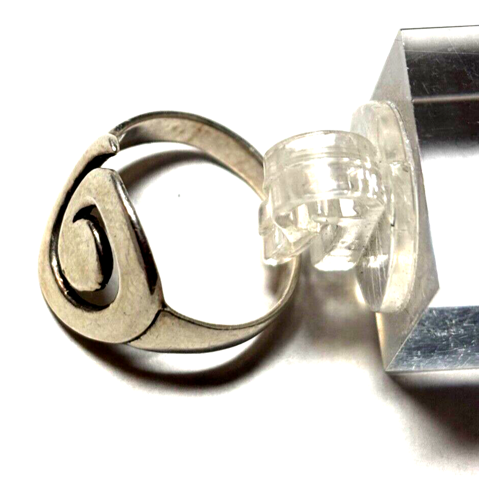 Vintage solider 925 Silber Ring Spirale Muster Ø 17 mm RG 53 Handarbeit gepflegt4