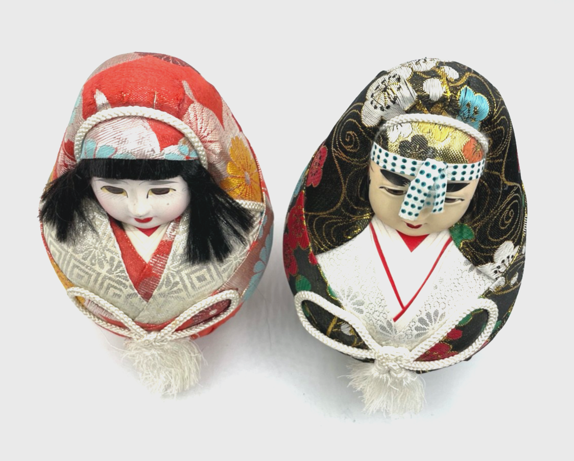 Vintage Japan Hime Daruma Dolls Glückspuppen Hochzeit Puppen Glück Wohlstand1