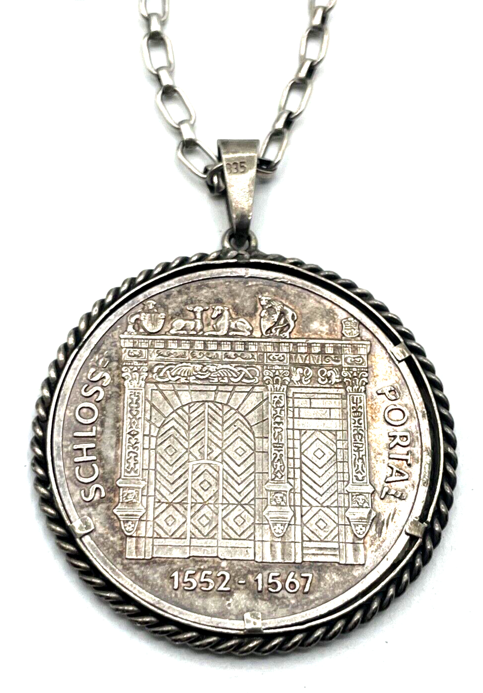 Münzanhänger Silber Göppingen Stauferstadt + 84 cm 835 Silber Gliederkette 43,514