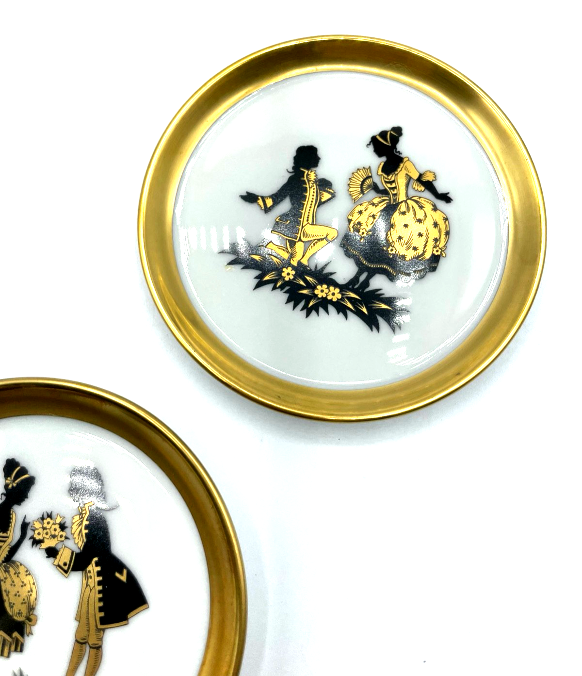 5 vintage Fürstenberg Porzellan Untersetzer Scherenschnitt Golddekor wie neu Ø103