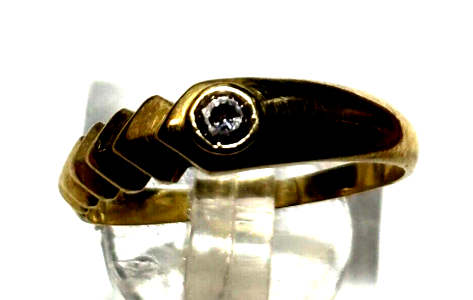 Moderner 585 Gold 14 K Ring mit Weißtopas Ø 18,4 mm RG 58 Juwelier5