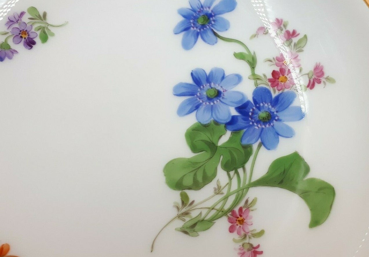 Meissen Porzellan - Servier Schale Schälchen - Blumendekor - Goldrand 30er Jahre1