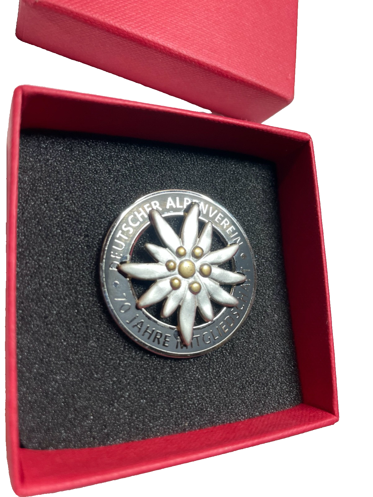DAV Deutscher Alpenverein Abzeichen 70 Jahre Mitgliedschaft in orig. Box Pin4
