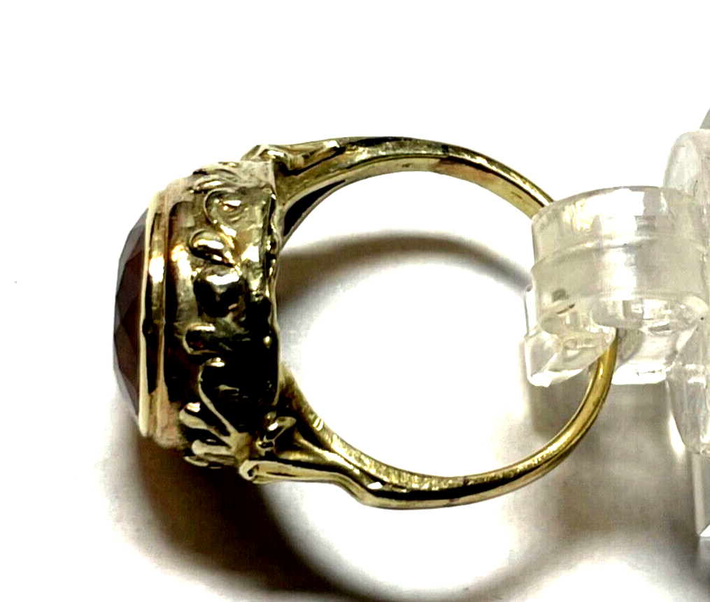 Antik 333 Gold 8 K Ring Madeira Citrin Ø 16,5mm RG 52 gepflegt solide Handarbeit4