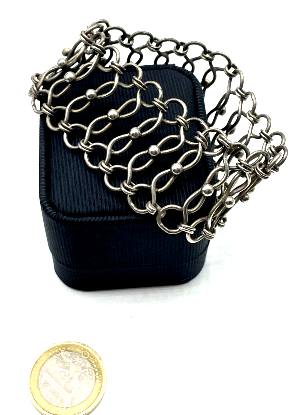 Real Vintage 70er Jahre 925 Silber Design Armband Handarbeit L 19 cm B 32 mm1