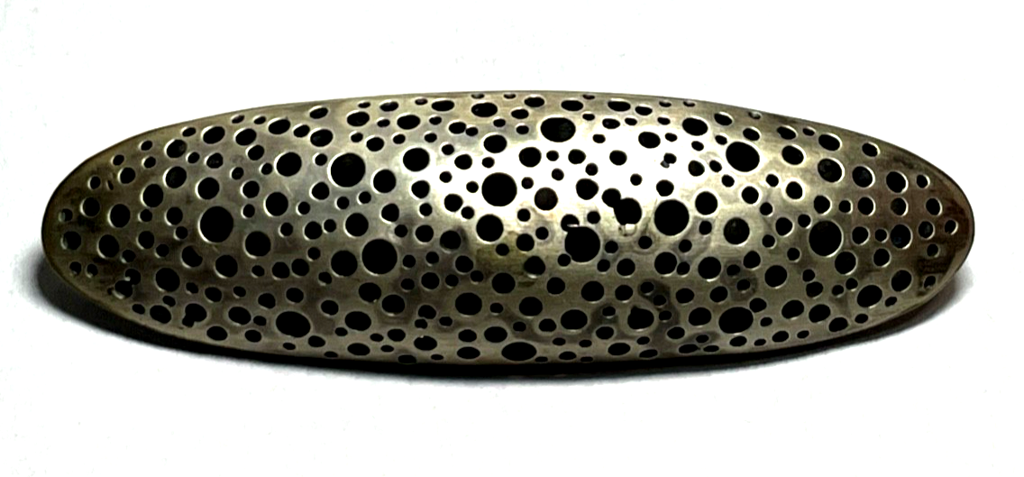 Vintage DEVINE Zürich Handarbeit große 925 Silber Designer Brosche L 80 mm gepfl0