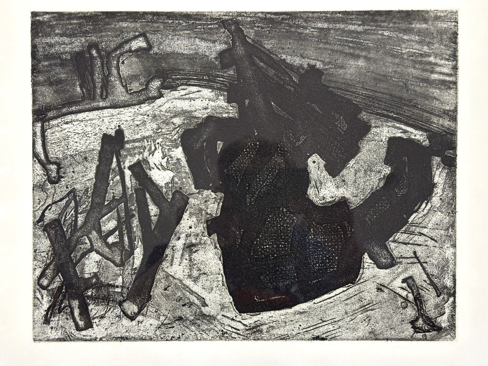 Michael Morgner - Radierung Aquatinta - 'Kleine Fichte' 1989 - Sign. -1