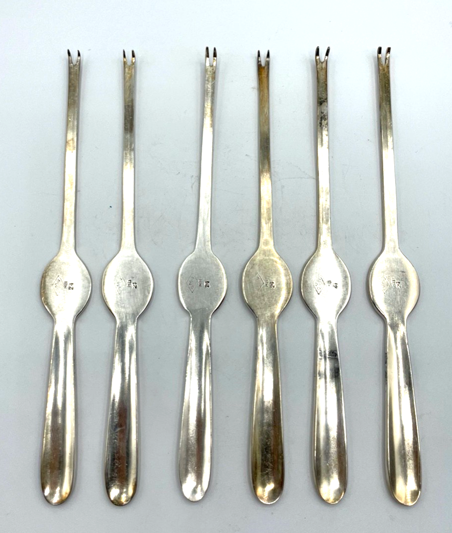 Vintage Hummergabel Krebsfleisch Set 6 Stück versilbert Silberauflage L 19,5 cm3