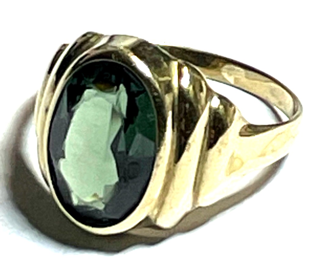 Vintage Design 333 Gold 8 K Ring Turmalin Ø 17 mm RG 54 Juwelier gebraucht0