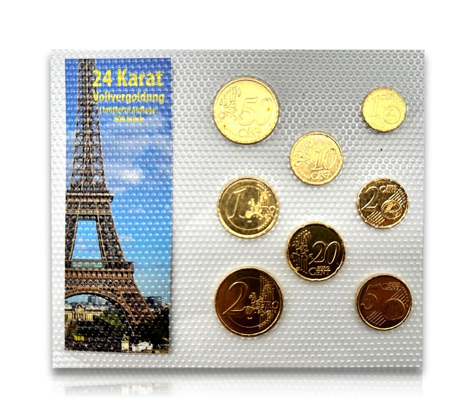 Frankreich KSM Kursmünzsatz 1999-2002 Euro € - 24 ct vergoldet - Ldt. Edition0