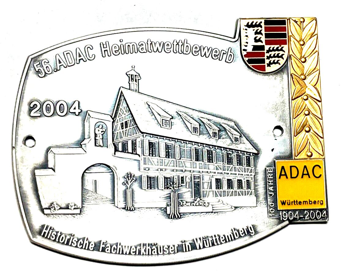 56. ADAC Heimatwettbewerb 2004 Württemberg 1904-2004 Auto Plakette Car Badge1