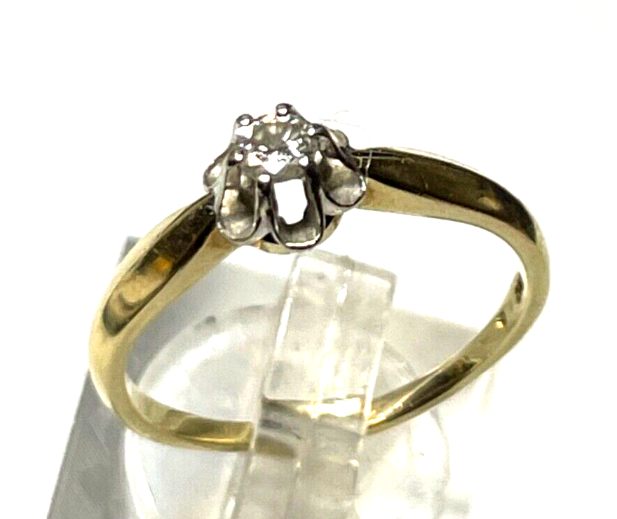 585 Gold 14 K Ring Vorsteckring Brillant 0,15 ct Ø 18,4 mm RG 58 Juwelier gepfl6