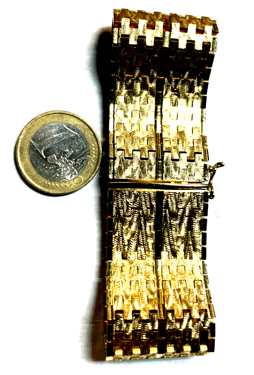 Mega Teppich Armband vergoldet Topzustand B 28 mm L 19,5 cm Modeschmuck wie echt1
