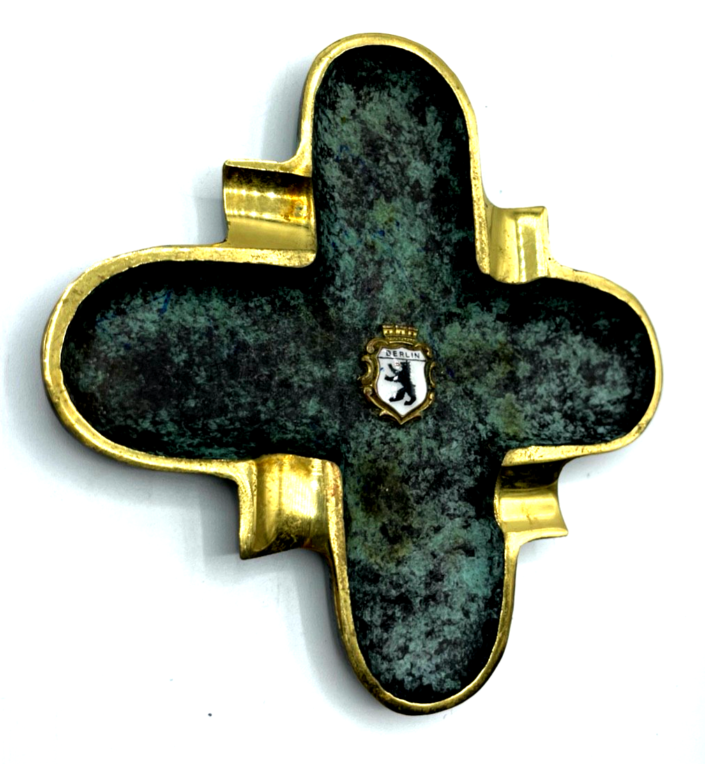 mid century Bronze Ascher Aschenbecher Berliner Bär Wappen Herrenzimmer Zigarre3