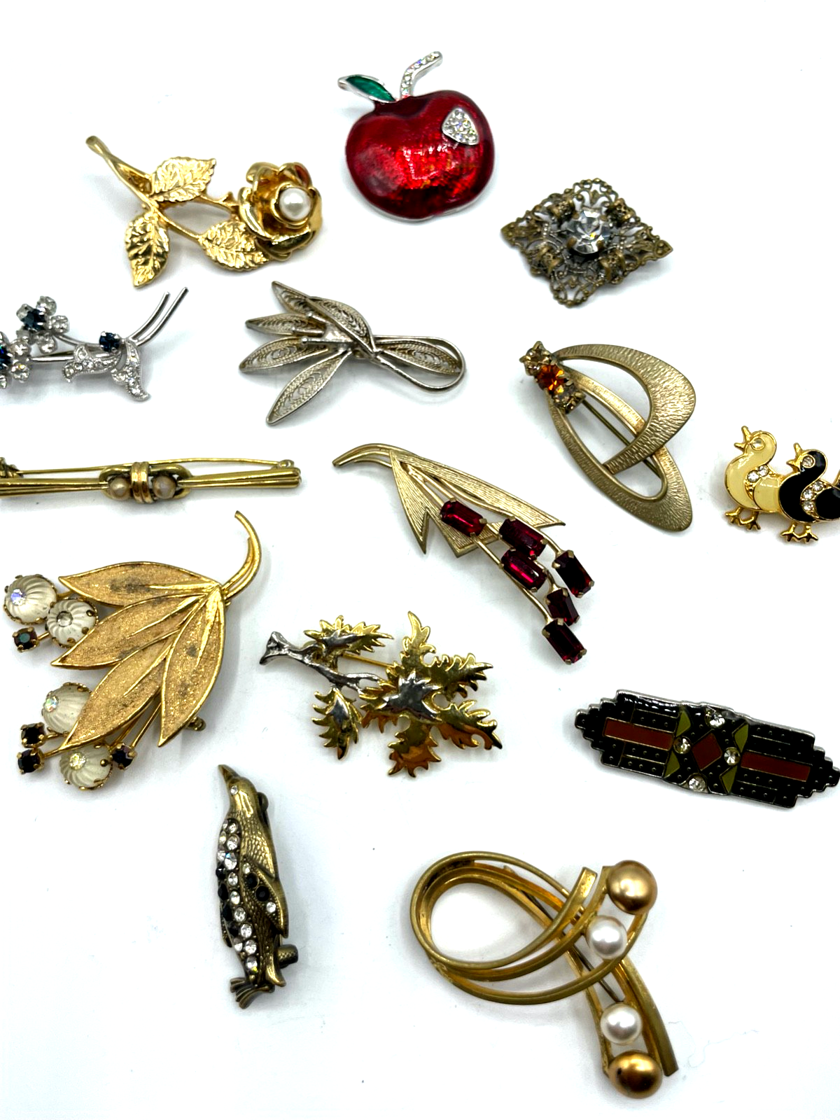 Konvolut 14 verschieden vintage Brosche Anstecknadel absolut tragbar Modeschmuck2