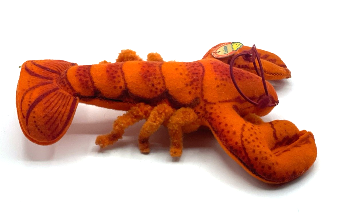Steiff Hummer Crabby 2017.00 60er J. 17 cm mit Knopf Schild Fahne gepflegt9