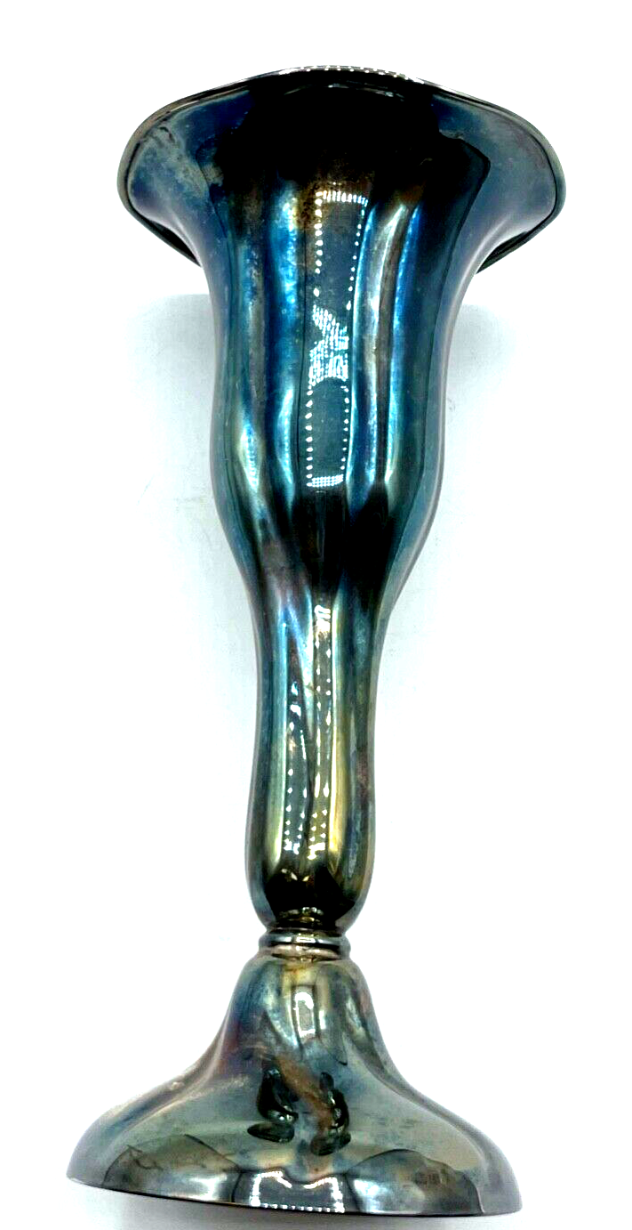 Antik 835 Silber Vase formschöner Kelch Halbmond Krone Löwe Punzen H 24 cm topp9